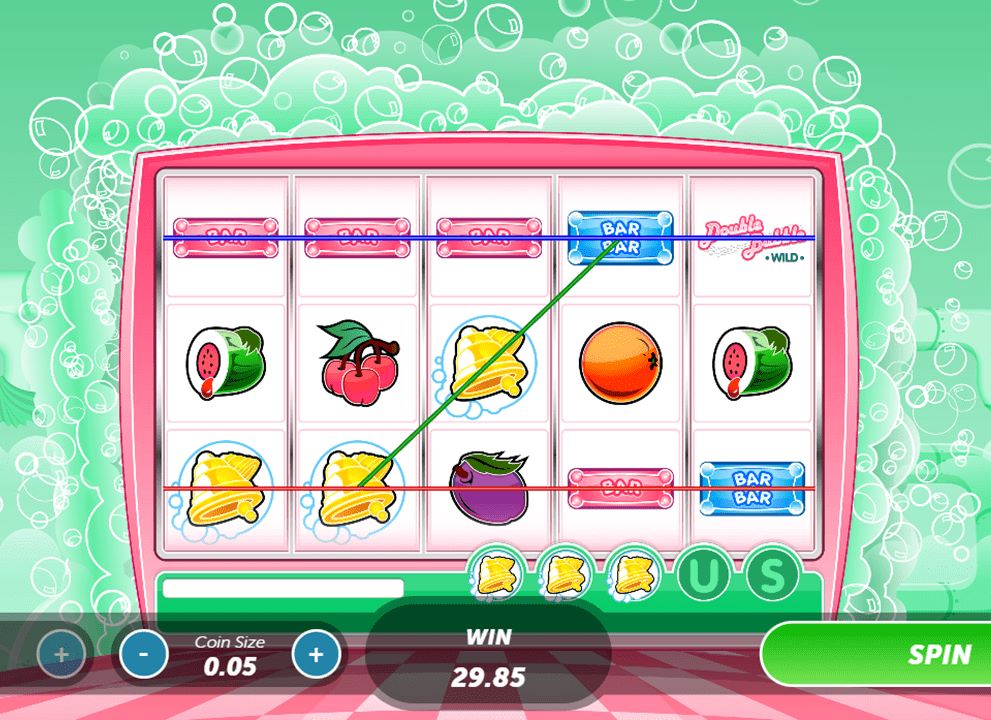Screenshot of a big win on the online slot game Double Bubble by Aristocrat.